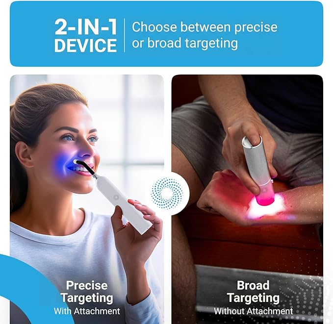 Infrared Red Light Device, Target Lips, Mouth, Nose, Ear, Red, Near Infrared and Blue Light Wavelengths, Advanced LEDs