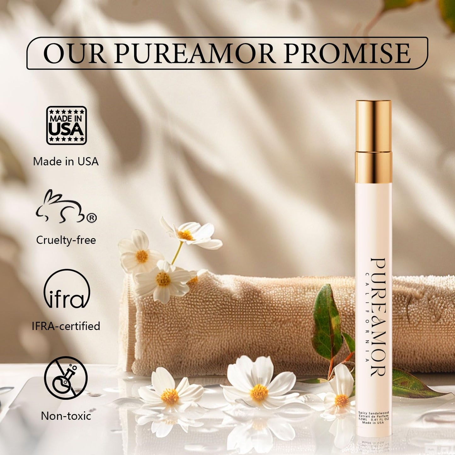 PUREAMOR Pheromones Perfumes for Women, Pepper & Spicy Sandalwood Perfume, Long Lasting Men Eau de Parfun, Premium Scent Blend Perfumes for Women, 0.41 fl. Travel Perfume Spray