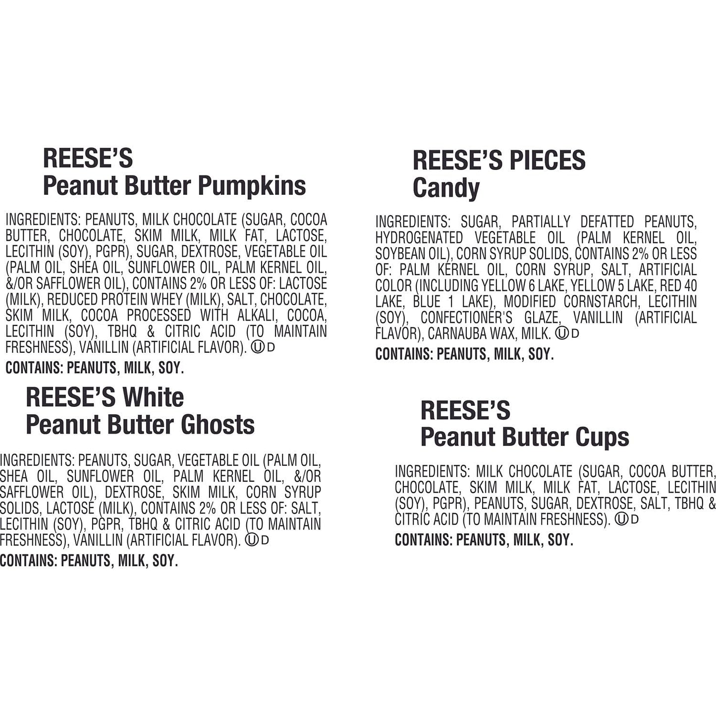 REESE'S Assorted Flavored Snack Size Peanut Butter, Halloween Candy Bag, 30.45 oz (55 Pieces)