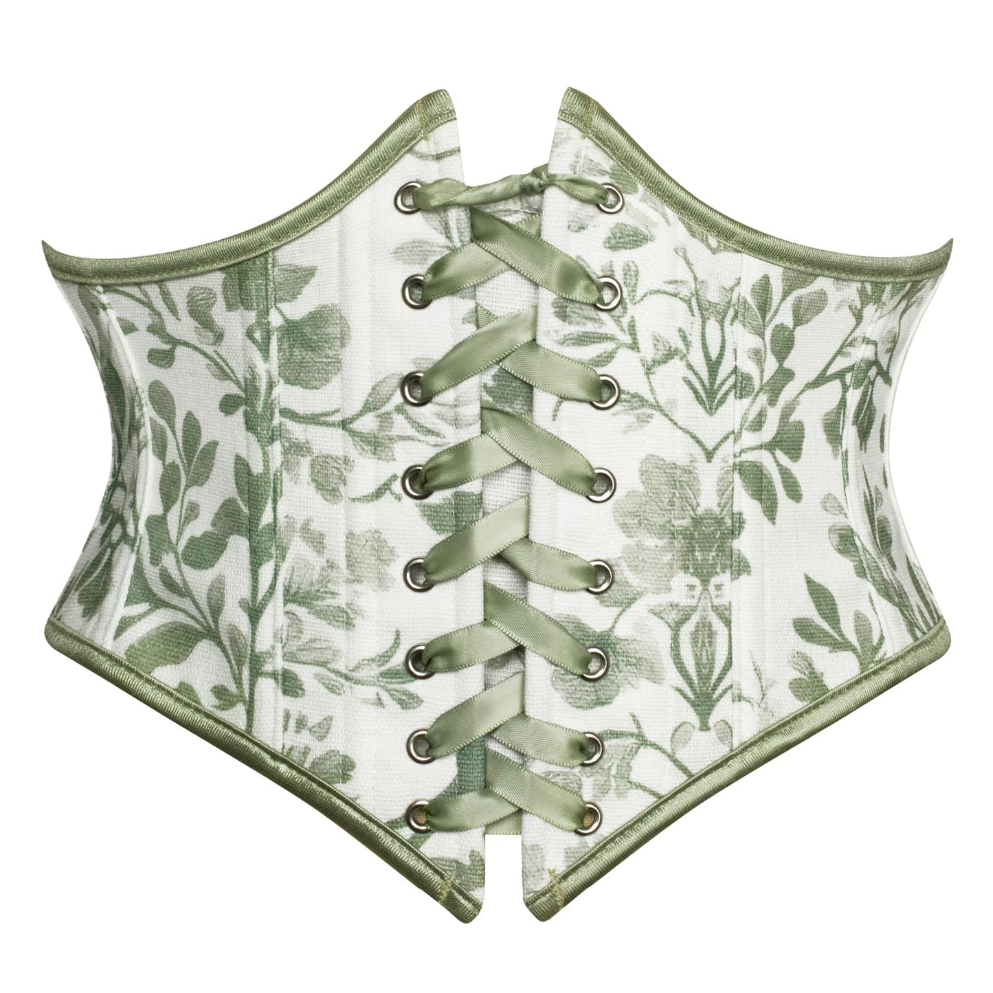 Scarlet Darkness Corset Belts for Women Renaissance Underbust Boned Lace Up Bustier Waspie Belt Pirate Corset Green 16