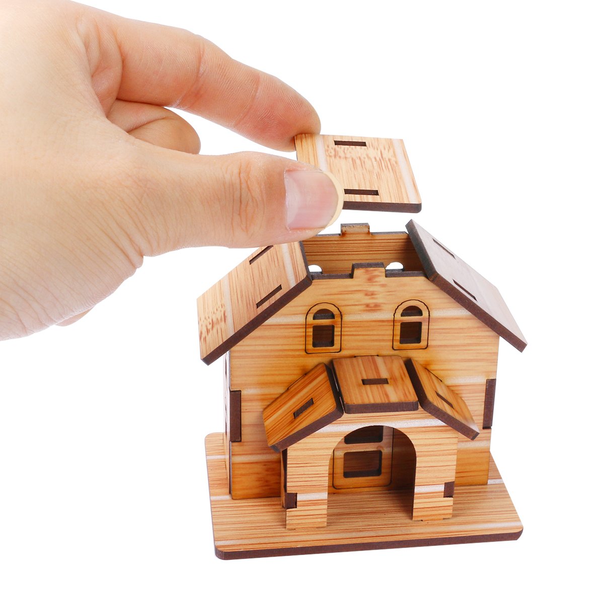 ZOSEN 3D Wooden Puzzle, Mini DIY Model House Kit Educational Toys Jigsaw Puzzles Gift for Children and Adult