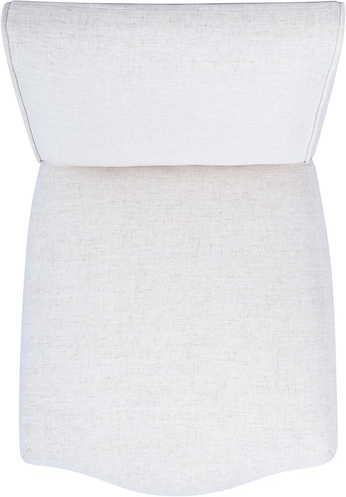 Homepop Scalloped Detail Dining Chair|Upholstered Parsons Dining Chairs |Decorative Home Furniture, Cream Textured Woven (Set of 2)
