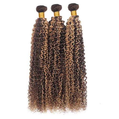 Habiliana Bundles Human Hair 20 22 24 Inch Jerry Curly Wave P4/27 Human Hair Bundles 11A Unprocessed Brazilian Virgin Quick Weave Hair Extensions for Black Women