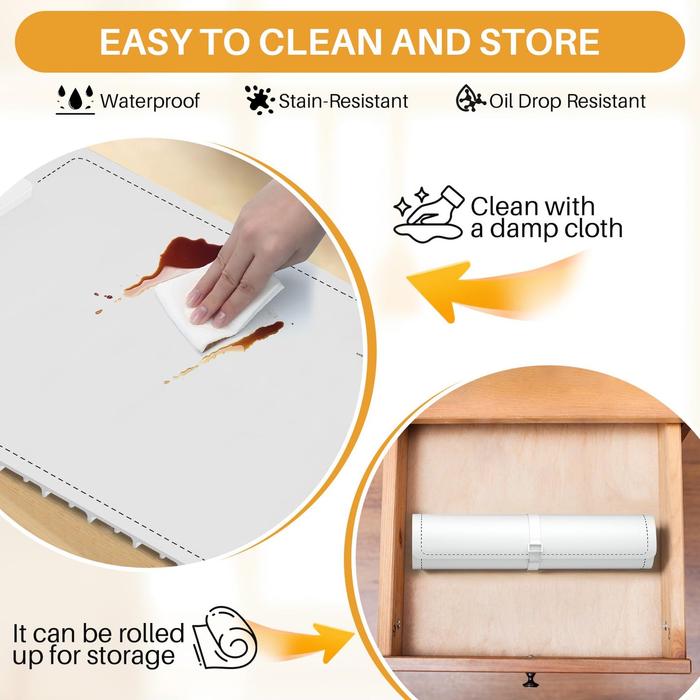 CJC Warming Mat for Food-Electric Warming Tray and Full Surface Heating,5 Temp Settings,4H Timer,Rollable Portable,24H Heating by Appointment,with 2M Cable,for Parties Gatherings Daily Use(White)