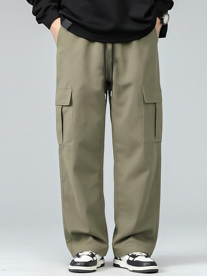Men's Cargo Pants with Pockets, 1-Pack Straight Leg Workwear Joggers for Casual Outdoor Sports Fashion Trendy