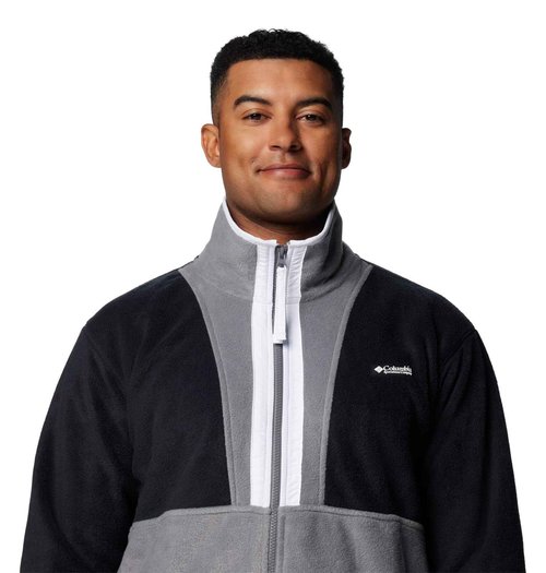 Columbia Men's Backbowl II Full Zip Fleece, Black/City Grey, Large