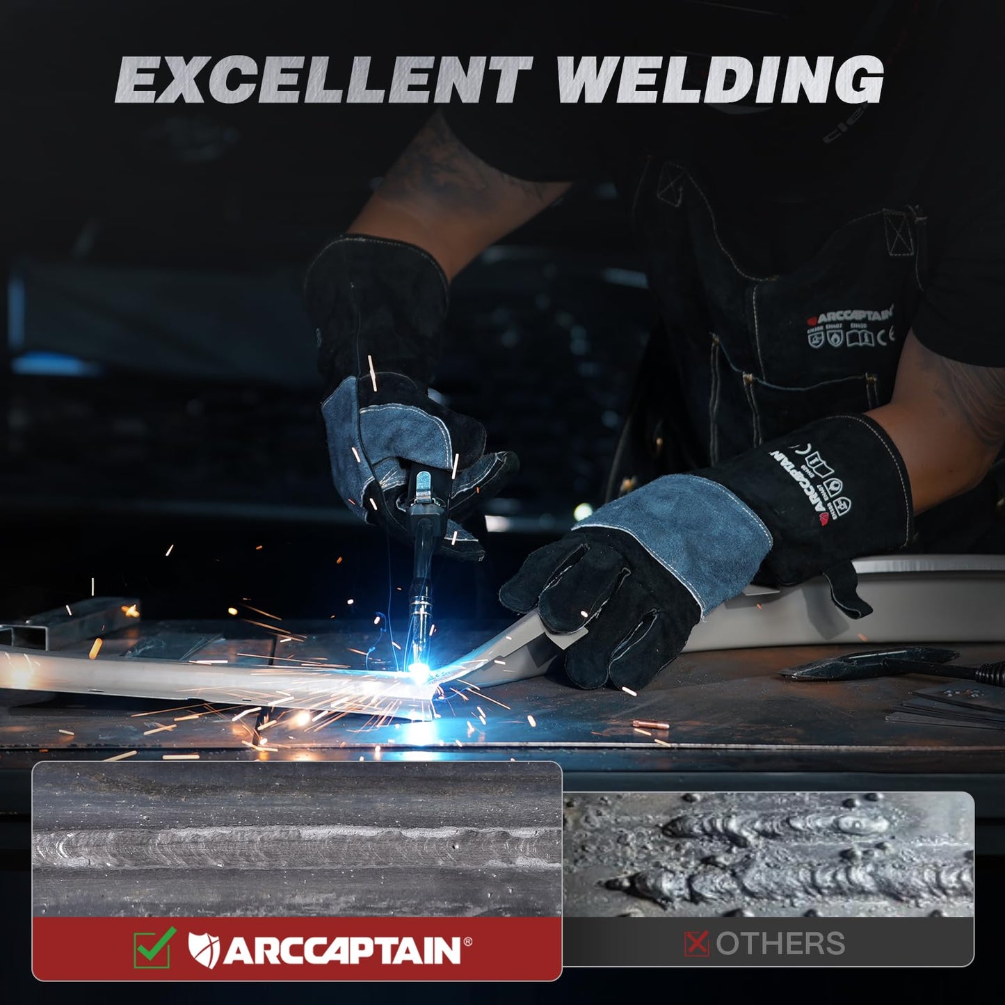 ARCCAPTAIN 135A MIG Welder, 2025 Newest [Large LED Display] 110V Welder Flux Core MIG, Lift TIG, Stick, 3 in 1 Welding Machine Gasless MIG Welder Machine 110V, IGBT Inverter Welder with Synergy, 2T/4T