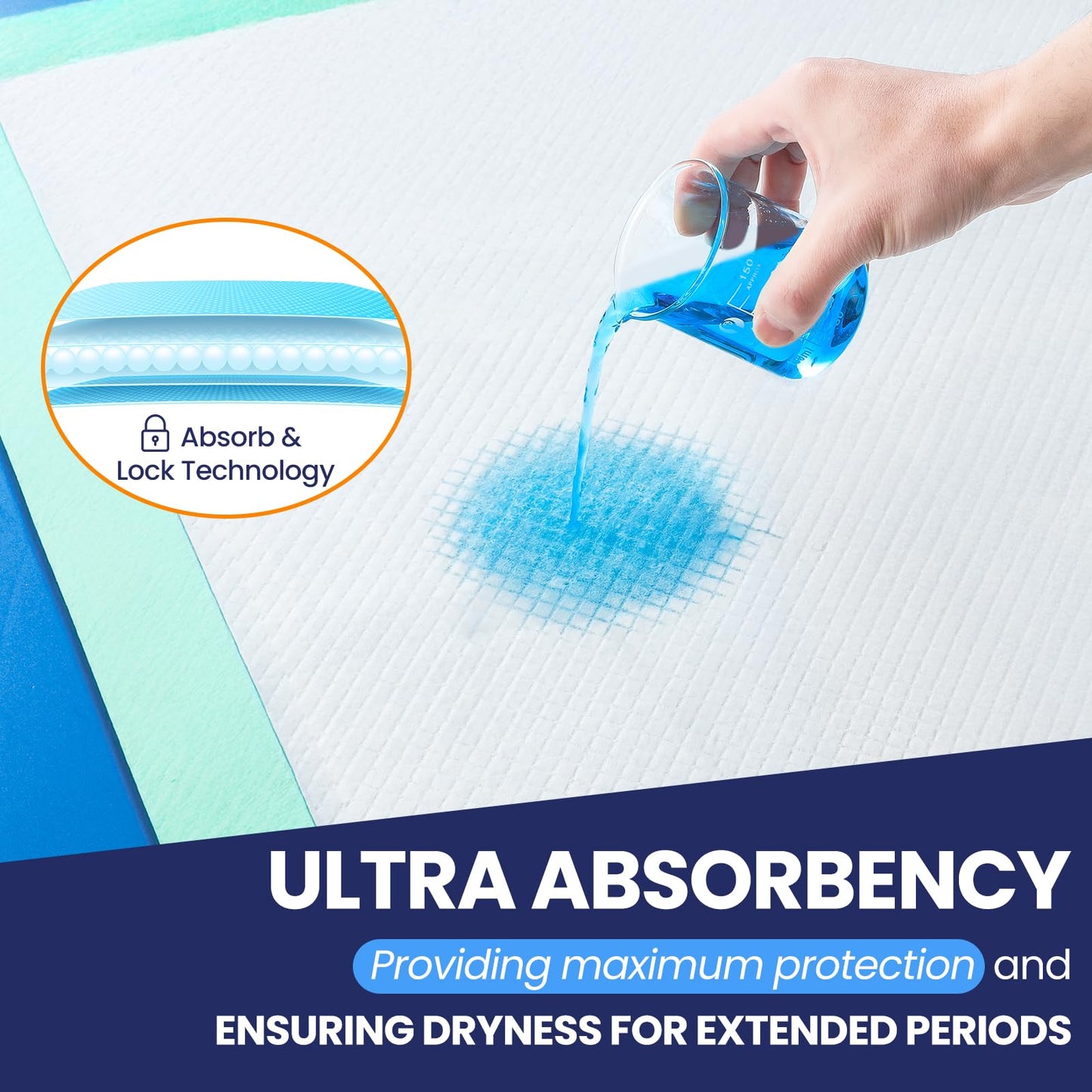 AOZITA 100 Pack Disposable Underpads 30" x 36" Incontinence Chux Pads Ultra Absorbency Protective Bed Pads, Heavy Duty Leakproof Absorbent Bed & Pee Pads for Adult, Senior, Kids and Pet