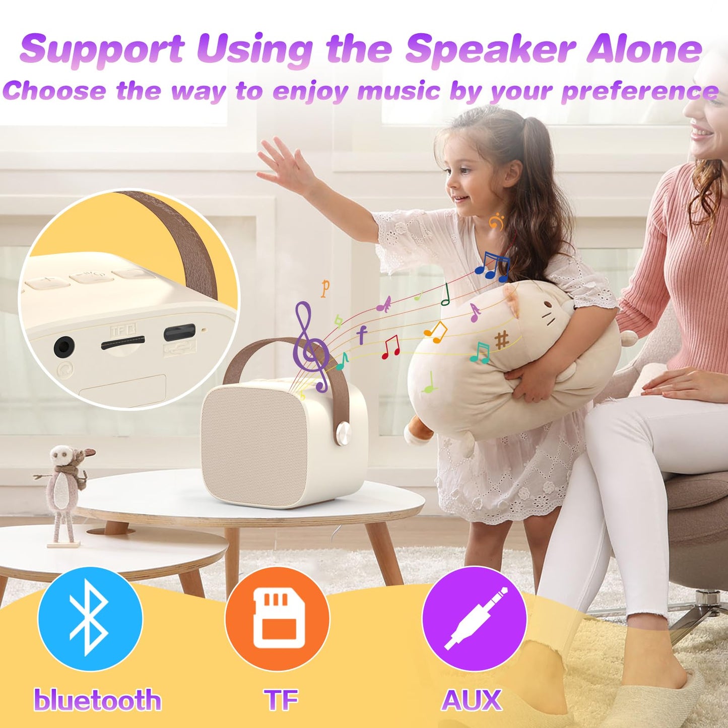 Mini Karaoke Machine,Funny Toys Christmas Birthday Gifts for Kids Age 4-12 Girls,Boys,Adults,MEGUO Karaoke Microphone Toys for 4,5,6,7,8,9,10,11,12+ Year Old Girls Boys Kids Birthday Party