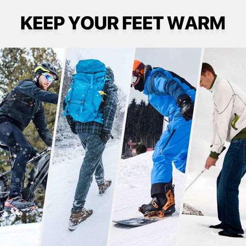 SNOW DEER Heated Socks for Men Women, 7.4V Rechargeable Battery Electric Ski Foot Warmer for Hunting Fishing Camping Hiking Skiing（Grey,L