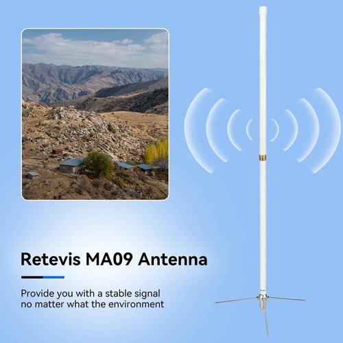 Retevis GMRS Base Antenna,7.2dBi High Gain 462-467MHz,Fiberglass UHF GMRS Repeater Antenna,Compatible with Retevis RT97 BTECH Midland Motorola KG-935G Wouxun GMRS Radios Repeater Base Station(1 Pack)