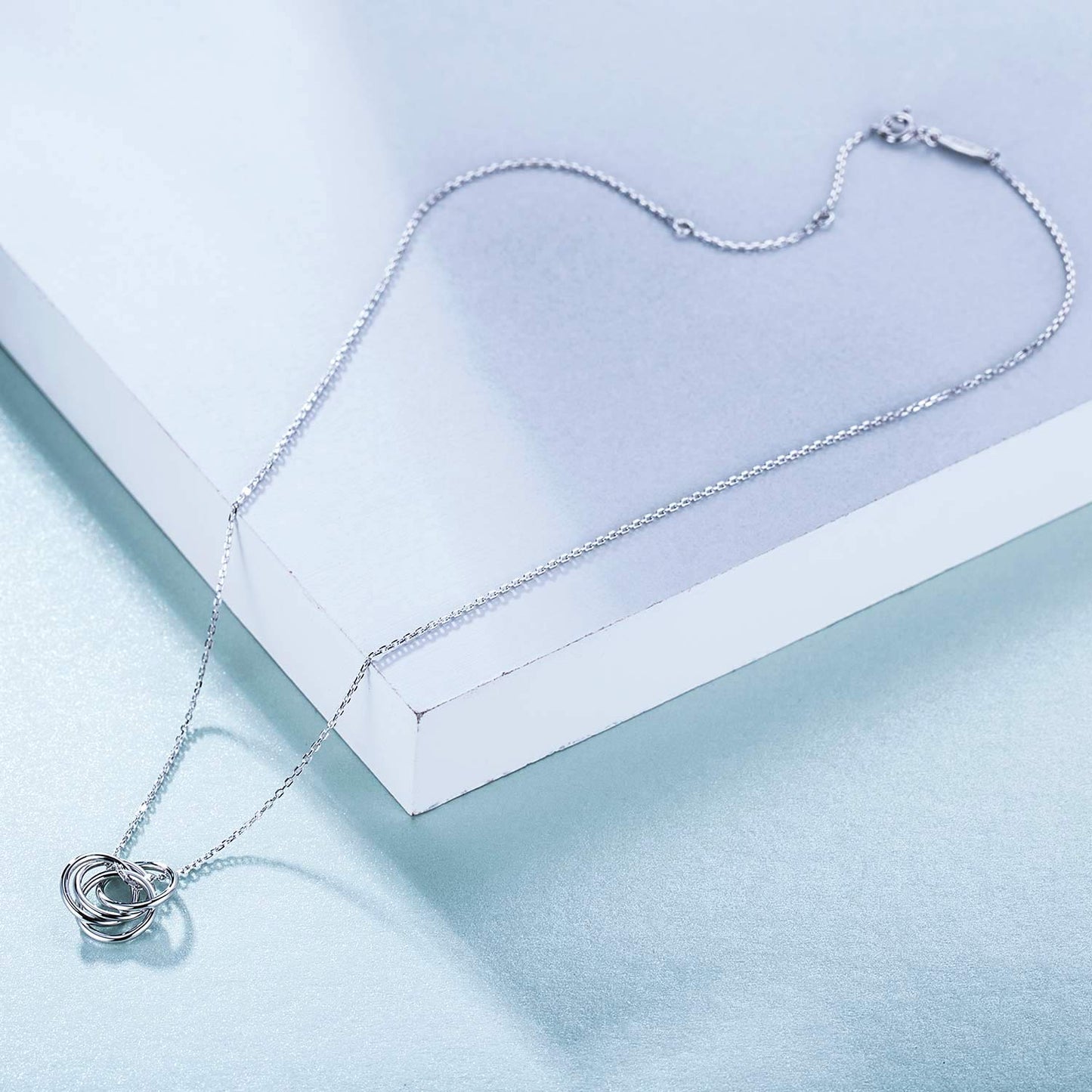 CHICLOVE Four Generations Necklace - Sterling Silver Circle Necklace Gifts for Great Grandma