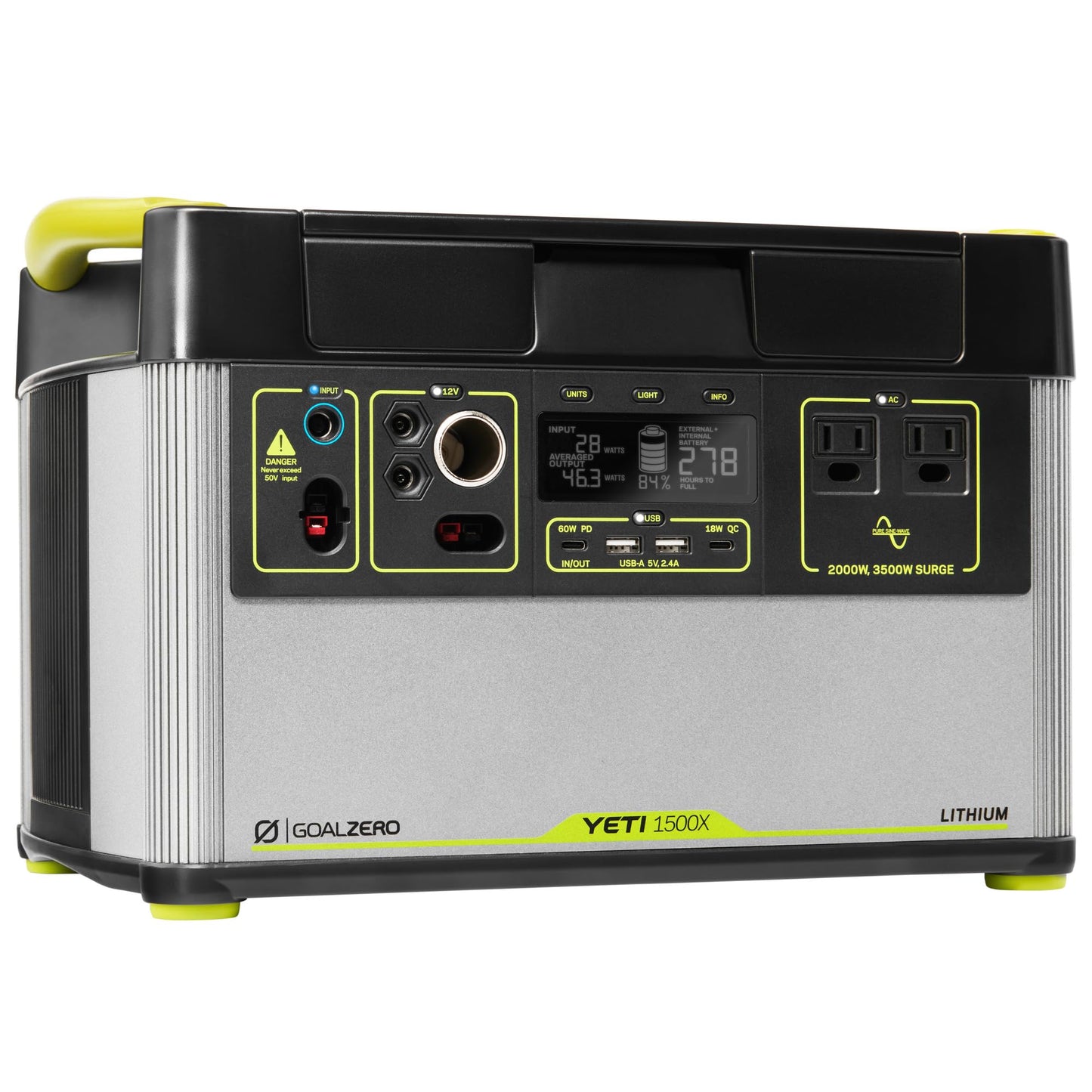 Goal Zero Yeti Portable Power Station - Yeti 1500X W/ 1,516 Watt Hours Battery Capacity, Usb Ports & Ac Inverter - Rechargeable
