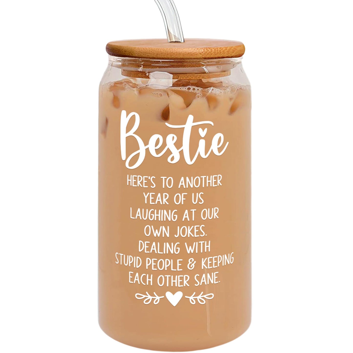 GINGULMINA Friendship Gifts for Women Friends - Mothers Day Gift for Friends Female, Best Friend Birthday Gift for Women - Ideas for Best Friend, Bestie - 16 Oz Can Glass