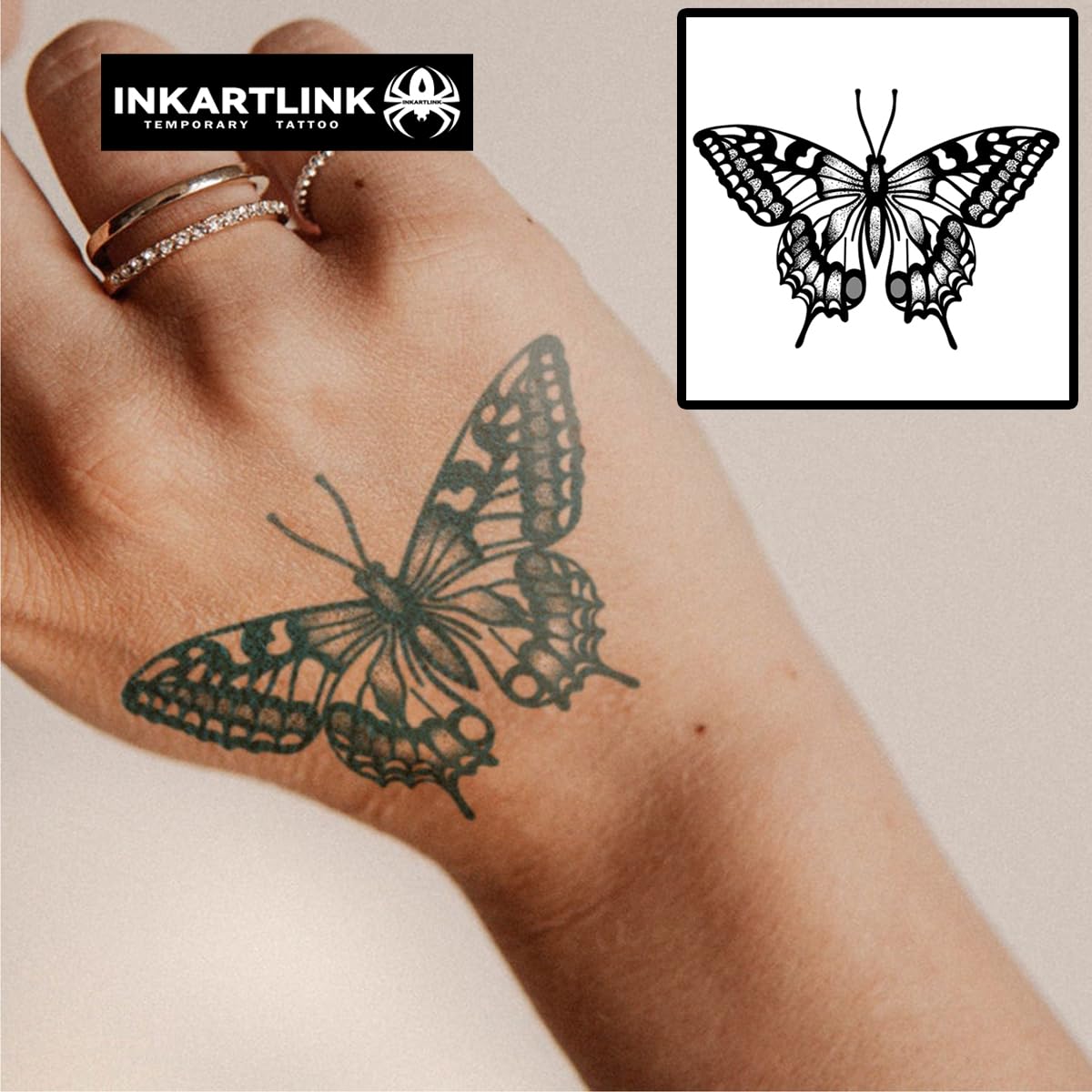 INKARTLINK semi-permanent temporary tattoo, gift for girls, butterfly tattoo for cute and sweet girls, waterproof and non-reflec