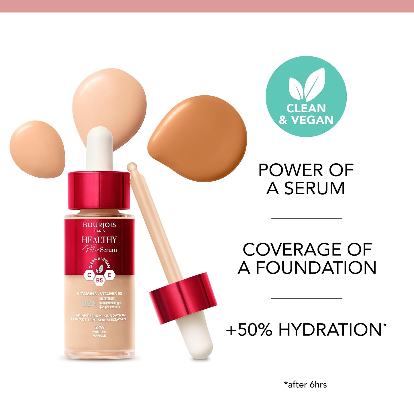 Bourjois Fond de Teint Healthy Mix Serum Foundation for a natural look (52W Vanilla)
