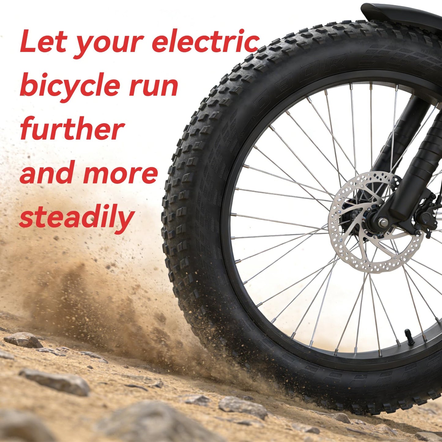 2-Pack 26×4.0 Fat Tire for E-Bikes & Fat Bikes, Puncture-Resistant All-Terrain Electric Bike Tire with Aggressive Knobby Tread for Snow, Sand, Mountain Trails & City Roads