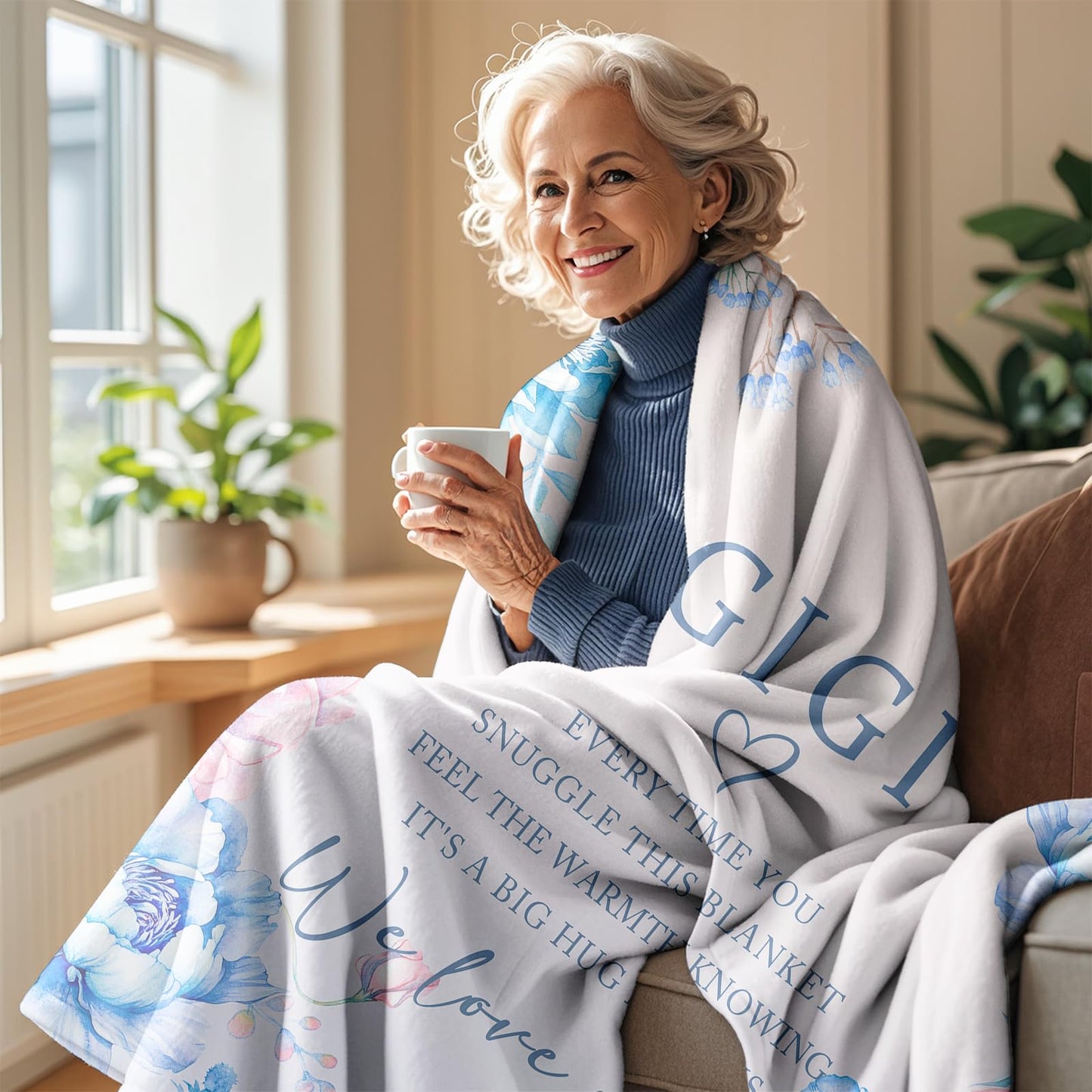 LAIORD Gigi Gifts for Grandma, Gifts for Gigi, Gigi Gifts, Blankets for Gigi 60" x 50", Gigi Gifts for Mother's Day, Gigi Birthday Gifts,Gifts for Gigi from Grandkids, Gigi Gifts for Christmas
