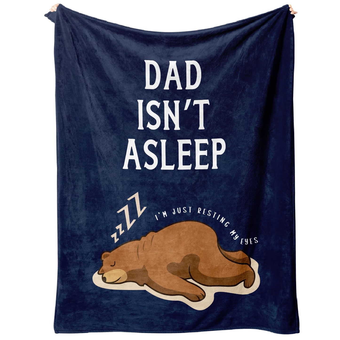 Funny Dad Birthday Gifts, Dad Blanket, Dads Gifts from Daughter Son, Blue Flannel Throw Blanket for Daddy 50" X 60"