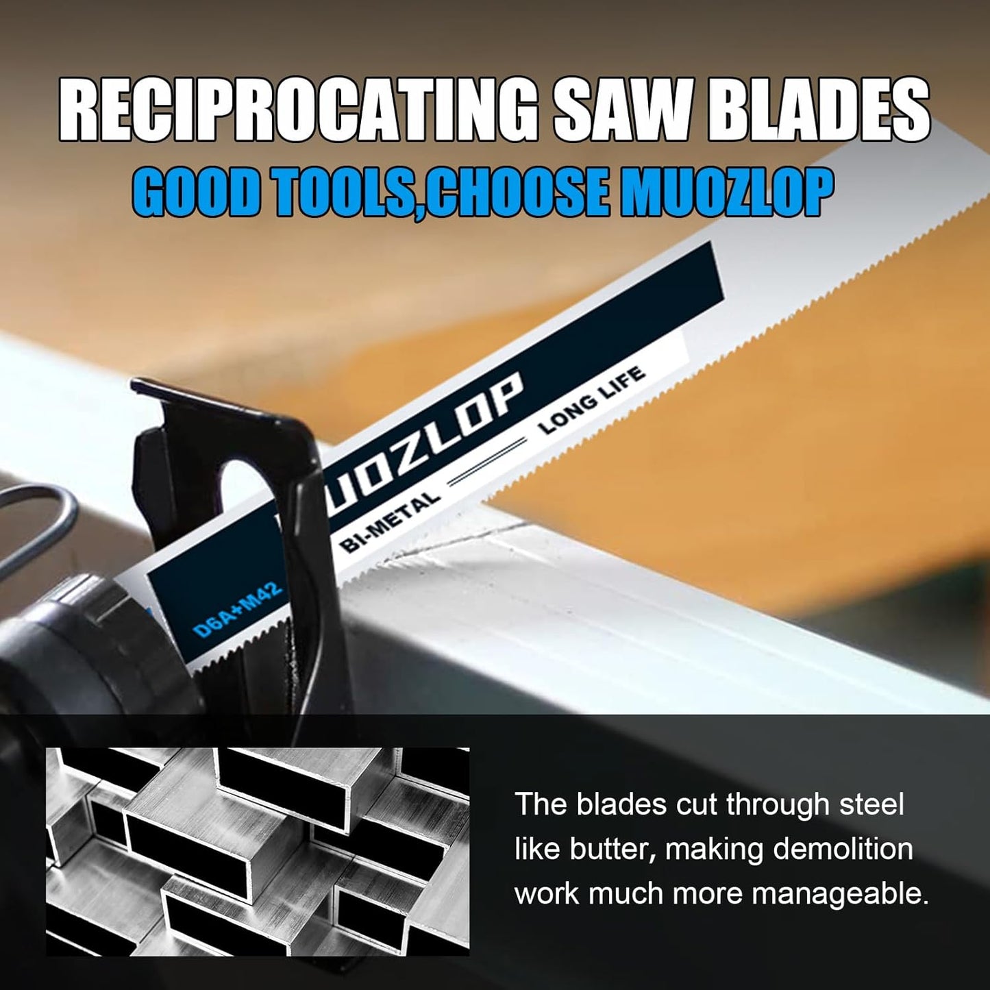 25Pack 12 inch Reciprocating Saw Blades Set,18 TPI High Carbon Saw Blades, Metal Saw Blades with Organizer Case (25, 18TPI/300mm)