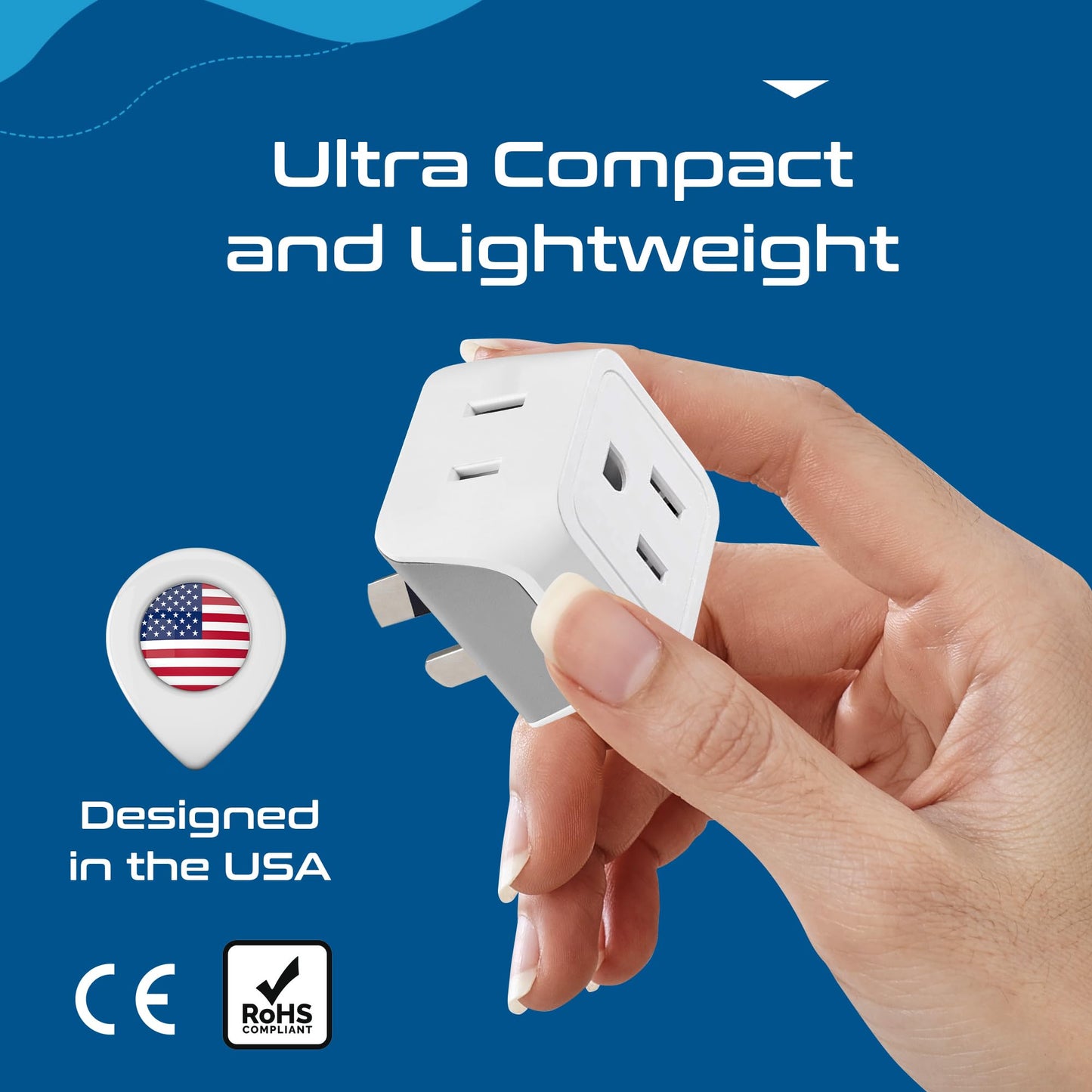 Ceptics Australia Power Plug Adapter, 2 In 1 Type I Plug Adapter, Us To Australia , China, New Zealand Power Adapter With Dual U