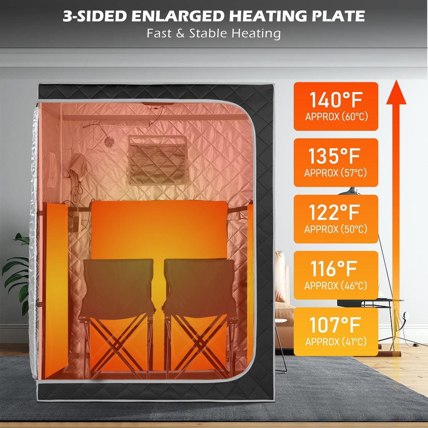 Full Size Two Person Far Infrared Sauna with Ice Bath Tub, Portable Home SPA with Time & Temperature Remote, Chairs, Light, Oversized 2 Person Privacy Saunas, Portable XL Large Cold Plunge Tub