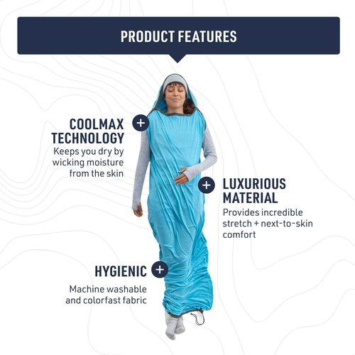 Sea to Summit Breeze Sleeping Bag Liner, Standard Mummy w/Drawcord