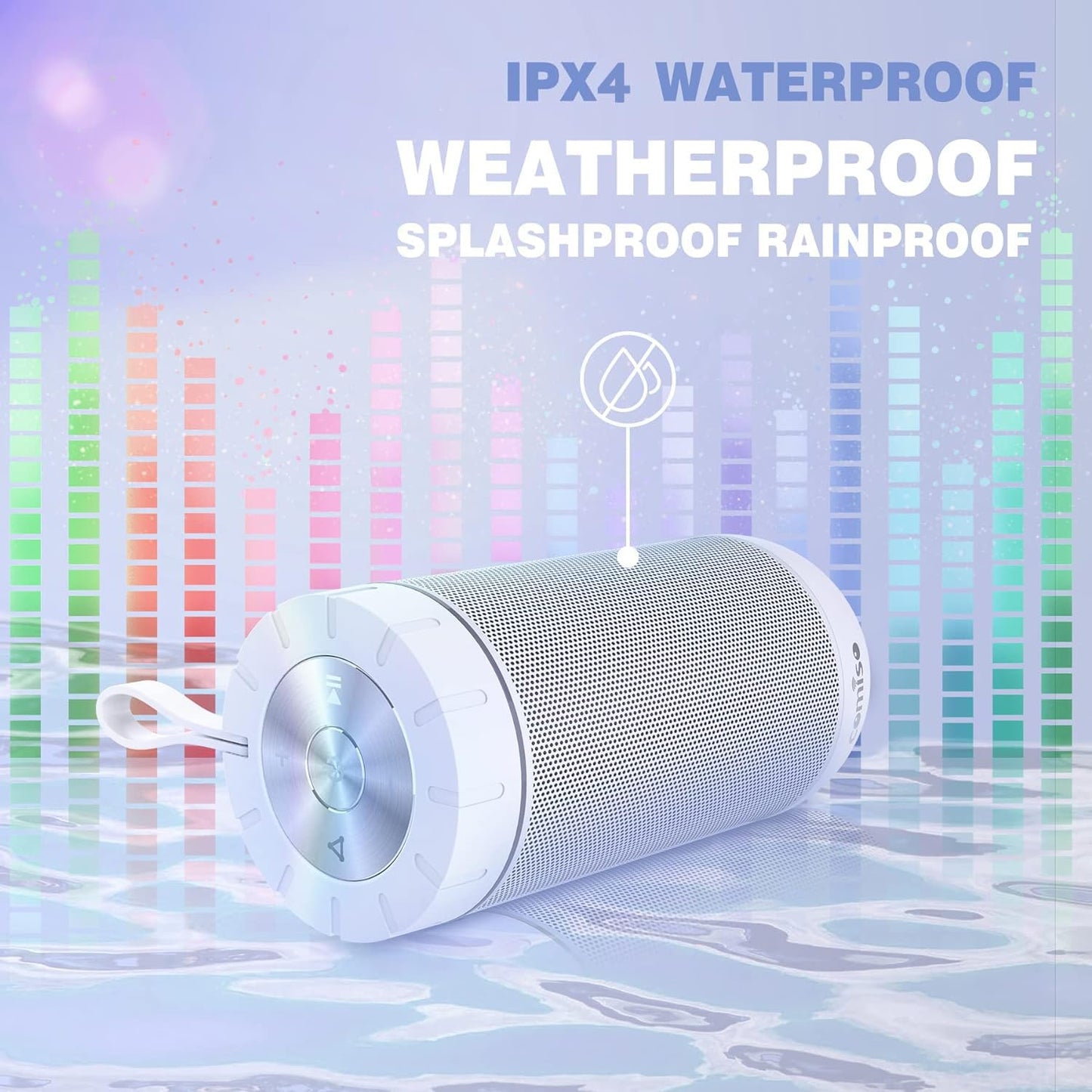 Comiso X26 Bluetooth Speaker, Ipx4 Waterproof Speakers 360 Hd Surround Sound With Punchy Bass, Wireless Dual Pairing, 24H Playti