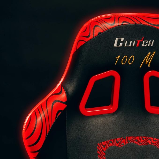 Clutch Chairz Pewdiepie Chair LED 100M - Ergonomic Gaming Chair, Video Game Chairs, Office Chair, High Chair and Lumbar Pillow for Computer Desk - Black - Throttle Series