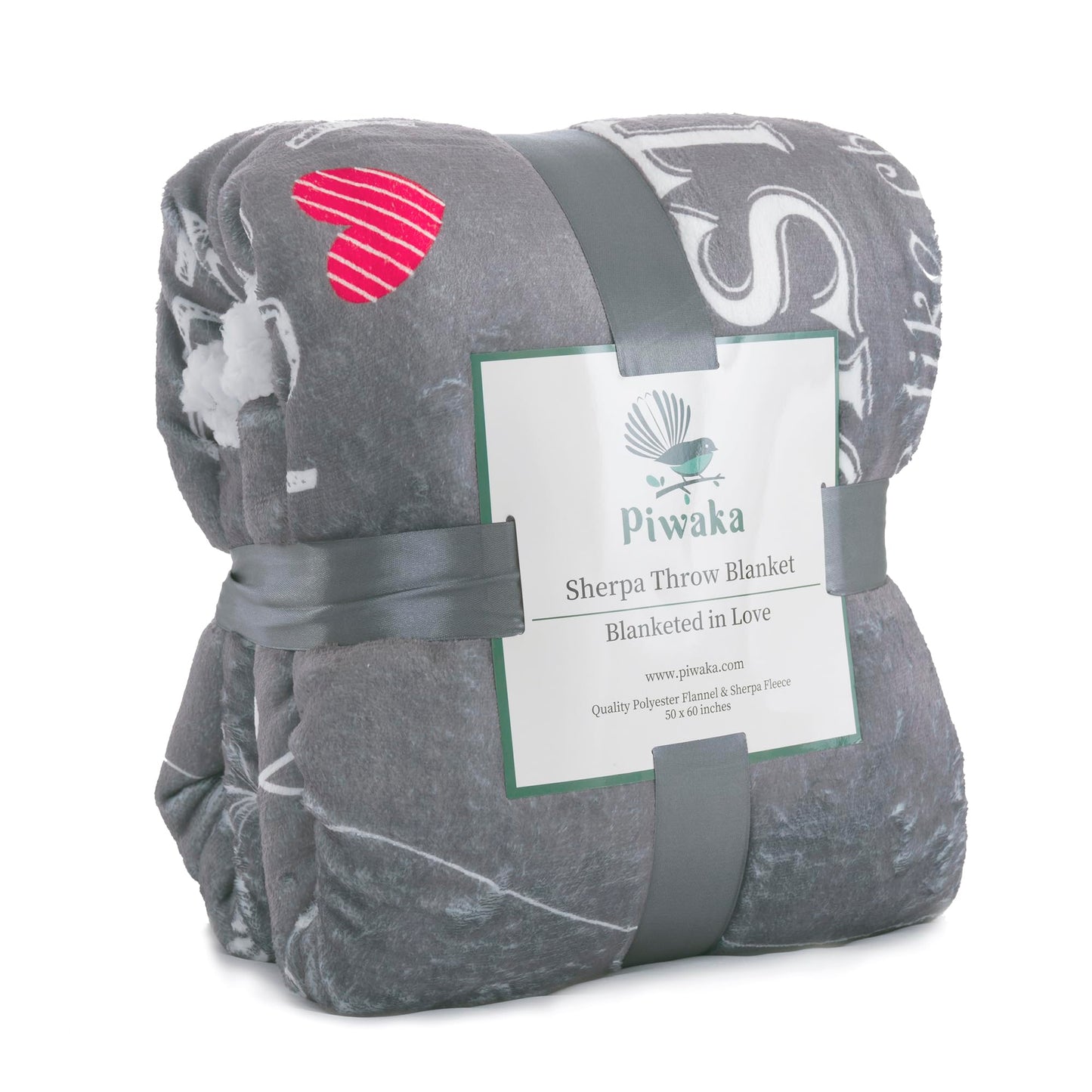 Piwaka Sister Blanket Gift from Sister - Thoughtful Birthday Gift for Women, Sentimental Throw, Cozy Fleece Keepsake to Celebrate Sisterhood, Meaningful Present for Sisters of All Agesd (Grey)