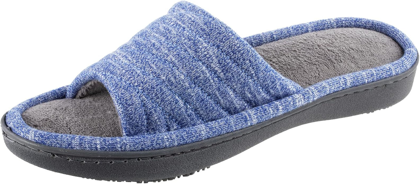 Isotoner Women's Premium Knit Slide Slippers - Moisture-Wicking Lining, Rubber Indoor/Outdoor Sole - Machine Washable Hous...