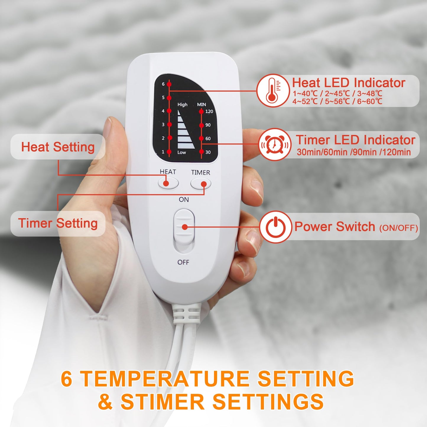 Deepsoon Heating Pad,Electric Heating Pads for Back,Neck,Abdomen,Moist Heating Pad for Shoulder,Knee,Arms,Legs,Dry/Moist Heat & Auto Shut Off,Christmas Gifts for Men and Women,Silver,24x12 Inch