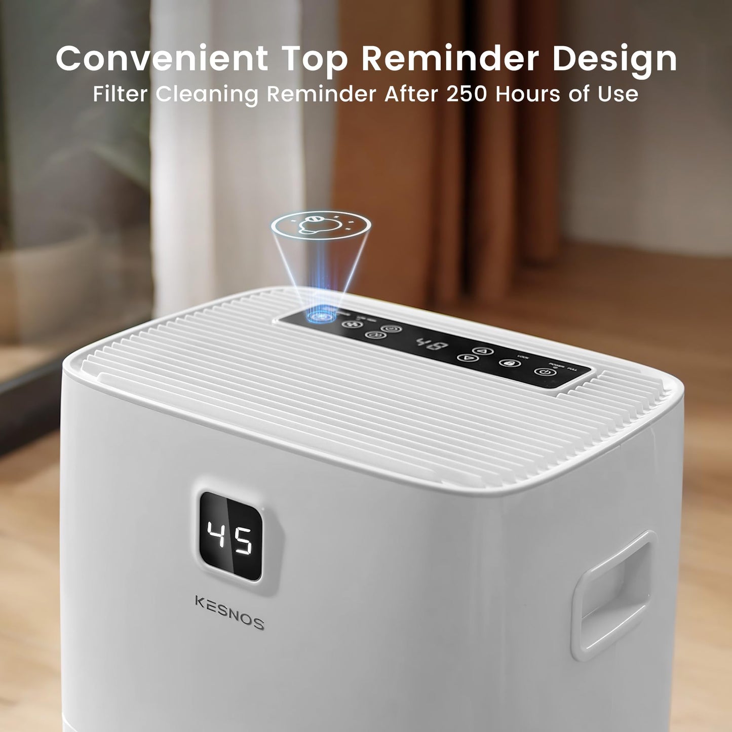 Kesnos 6,000 Sq. Ft. 80 Pints Energy Star Dehumidifier for Home & Basement with Drain Hose, Front LED Display and 1.06 Gal Water Tank, Auto Defrost, Timer