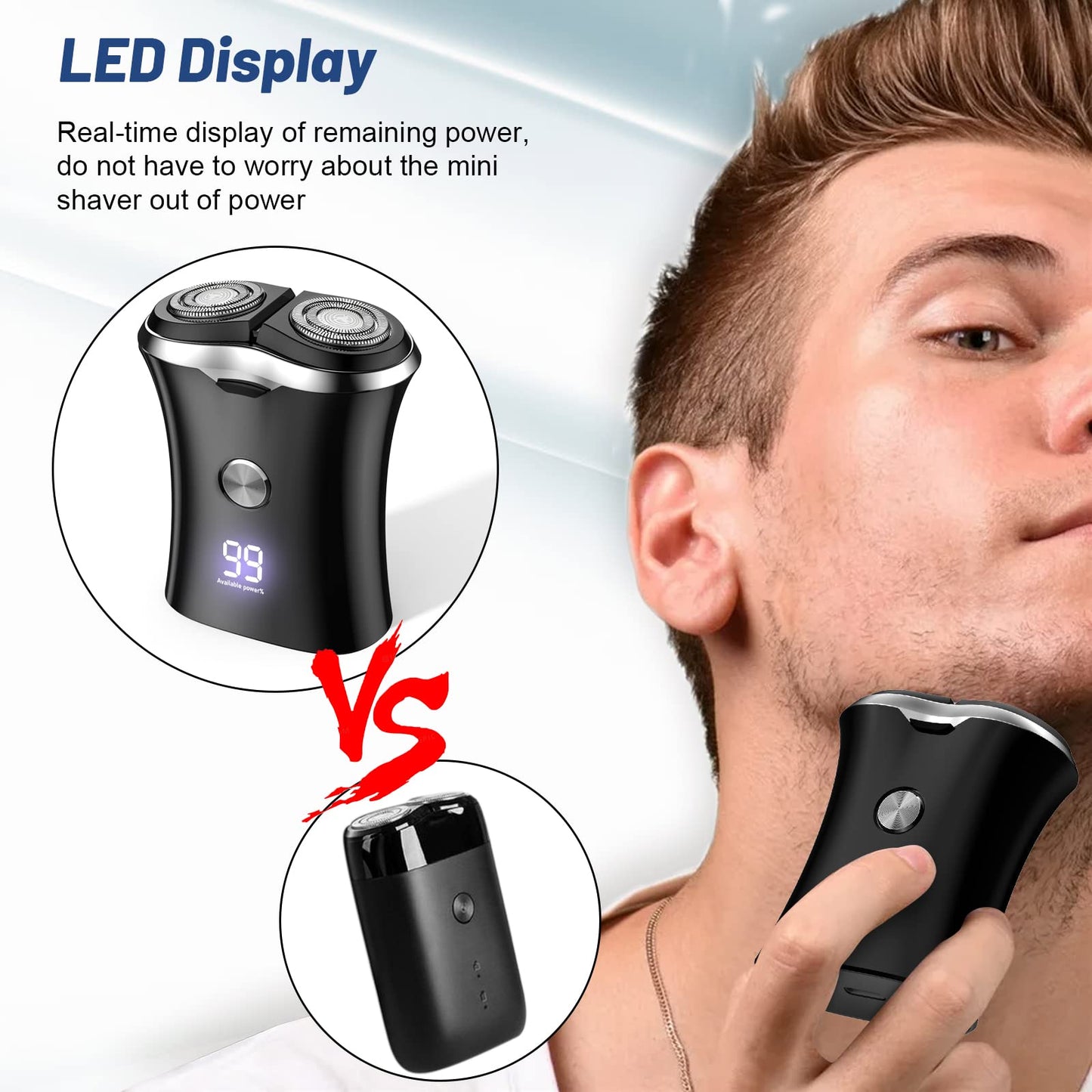 Mini Portable Electric Travel Shaver - Pocket Size Washable Usb Rechargeable Shaving Razor Cordless & Compact Small Rotary Shave