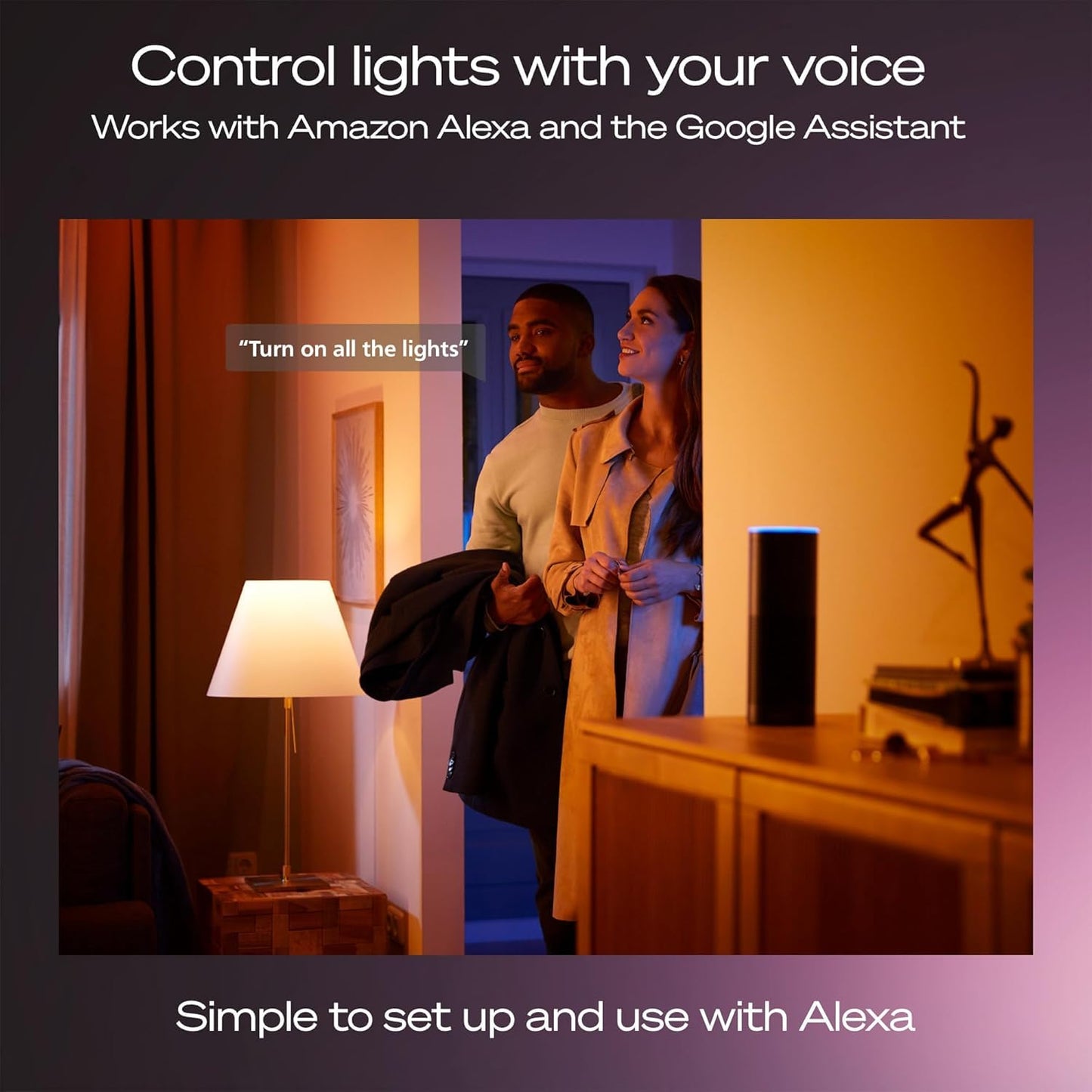 Philips Hue Starter Kit: Bridge Pro + 3 A19 E26 Smart Bulbs + Button, White & Color Ambiance, Smart Light Hub, Works with Apple Home, Alexa, Google, Samsung SmartThings