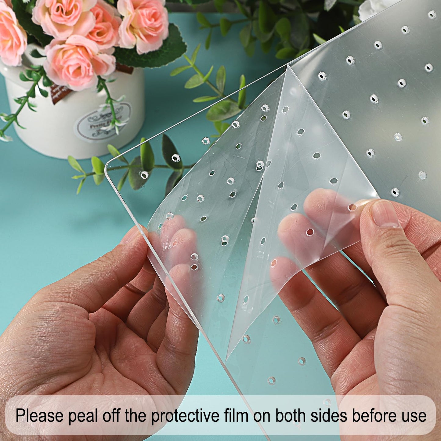 JUXYES Pack of 2 Clear Acrylic Enamel Pin Display Stand with Wooden Base. Tabletop Pin Organizer Display Storage Stand. Hold Up