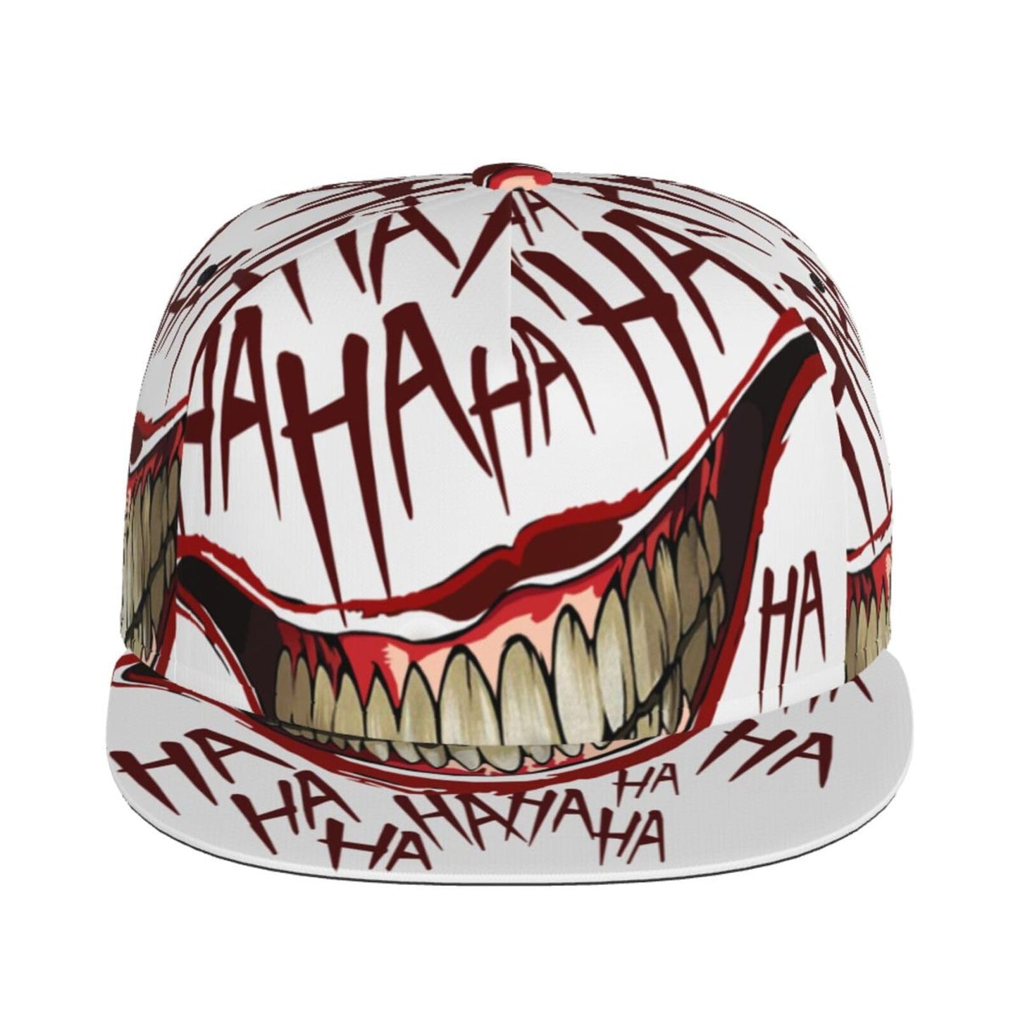 Funny Hahaha Unisex 3D Printing Classic Baseball Cap Snapback Flat Bill Hip Hop Hats Black