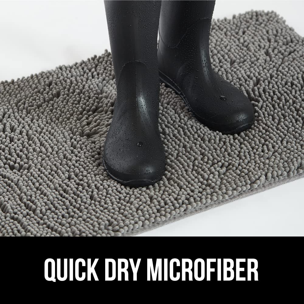 GORILLA GRIP Dog Doormat, Absorbent Doormats for Muddy Dogs Paws, Machine Washable Soakstopper Rugs, Cleaner Floors, US Designed Pet Bed Door Mat, Indoor Entrance Pets Rug, Mats 24x17 Gray