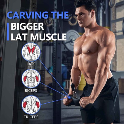 HXD-ERGO LAT Pulldown Attachments-LAT Pull Down Bar with Ergonomic Grips, Bicep Tricep Bar Pushdown Cable Attachment for Gym, Muscle Exercise, Strength Training (Narrow Grip)
