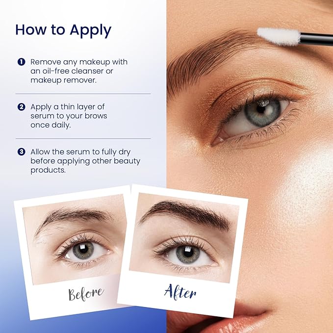 Dersie Eyebrow Growth Serum: Brow Enhancing Serum Infused with Peptide Complex, Biotin & Arginine for Fuller, Stronger, Thicker Brows – Nourishes and Strengthens Dry, Sparse, or Thinning Brows (5 mL)
