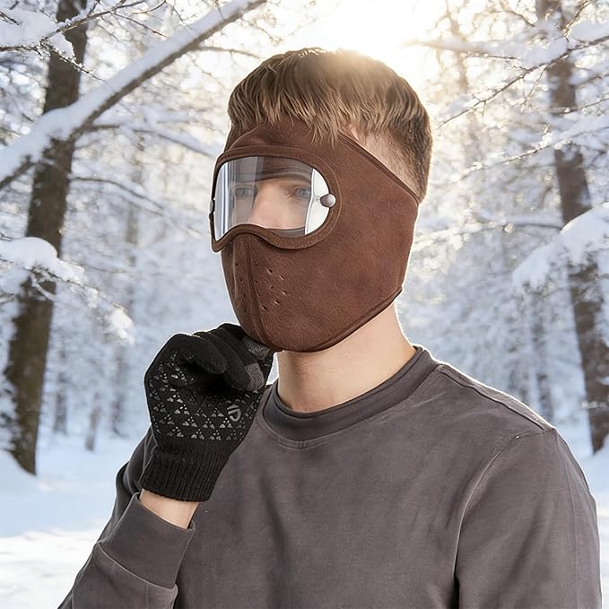 Windproof Ski Balaclava for Men Women Winter Warm Headgear with Ear Full Face Protection Riding Mask