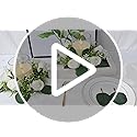 Acmee Pink Rose Candle Rings with Flameless Candles Sets - 12PCS Artificial Flower Eucalyptus Wedding Centerpiece 3 Inch P...