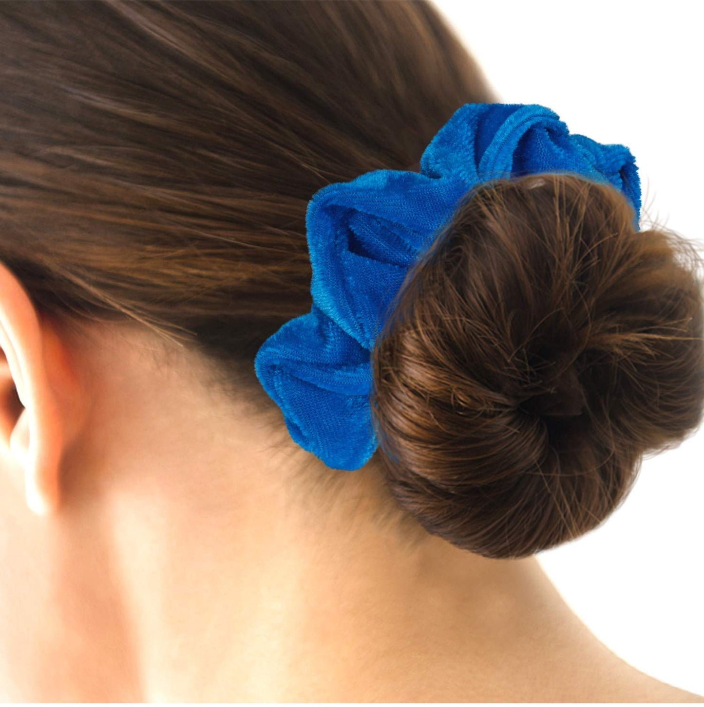 Kenz Laurenz Velvet Hair Scrunchies - 2 Hair Ties and Ponytail Holders for Women and Girls with Elastic Hair Bands (Orange)