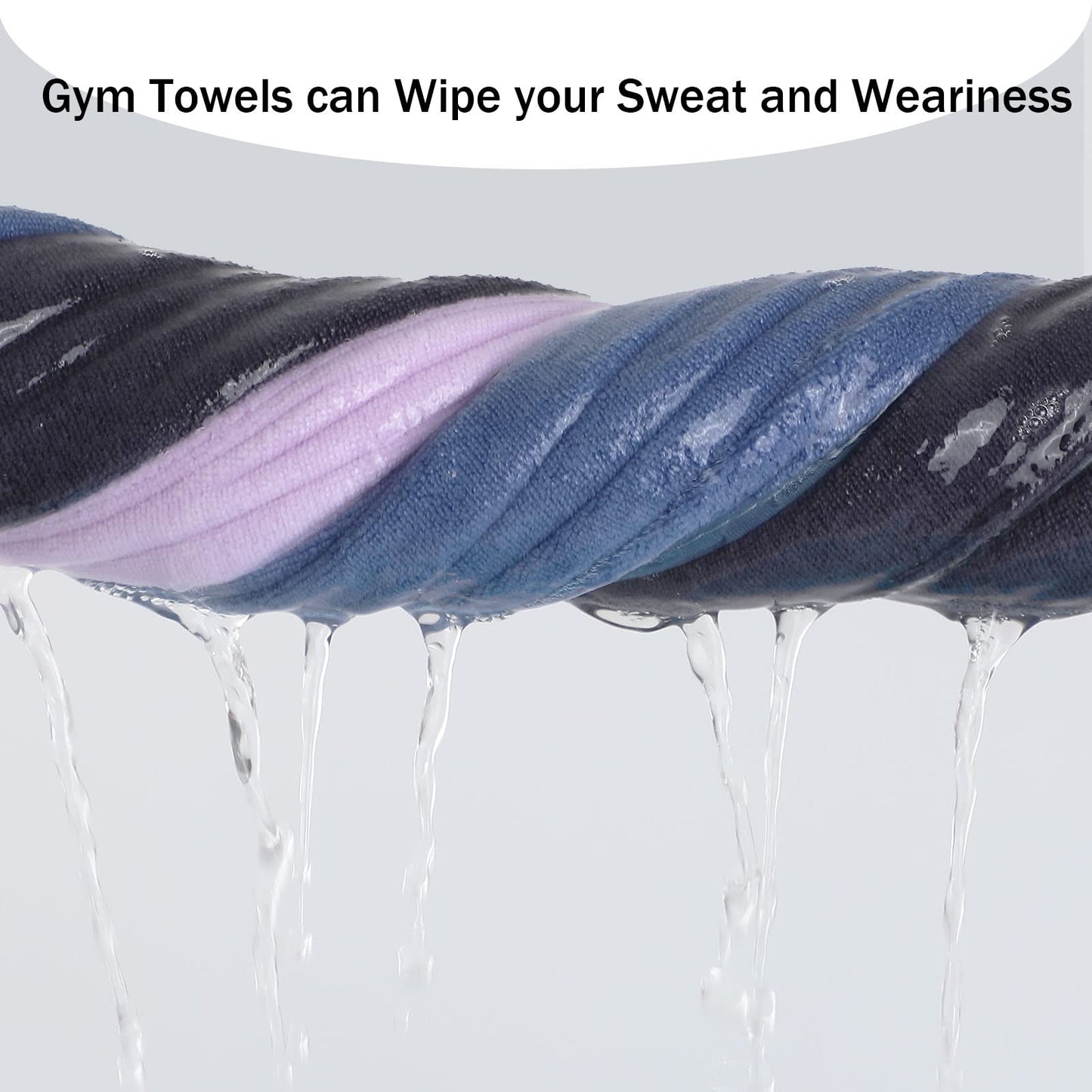 Wuwahold Microfiber Gym Towels Bigger Size Super Soft for Exercise Fitness, Sports, Workout, 380-GSM 15-Inch x 31-Inch Quick-Drying Towels (3 Pack, Blue)