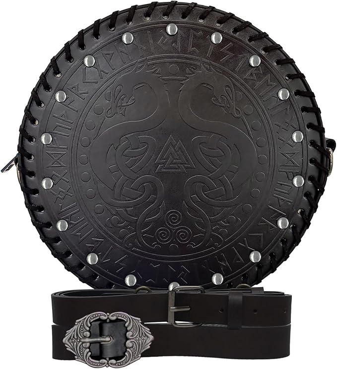 Renaissance Bag for Women,Viking Embossed Faux Leather Belt Purse Medieval Waist Bag,Ren Faire Accessories Gift for Trave...