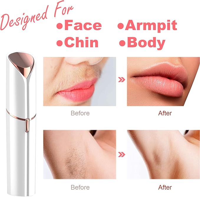 Facial Hair Remover for Women - Lady Removal Shaver - USB Rechargeable Lady Face Epilators Trimmer for Face Lips Chin Peach Fuzz Arms Legs