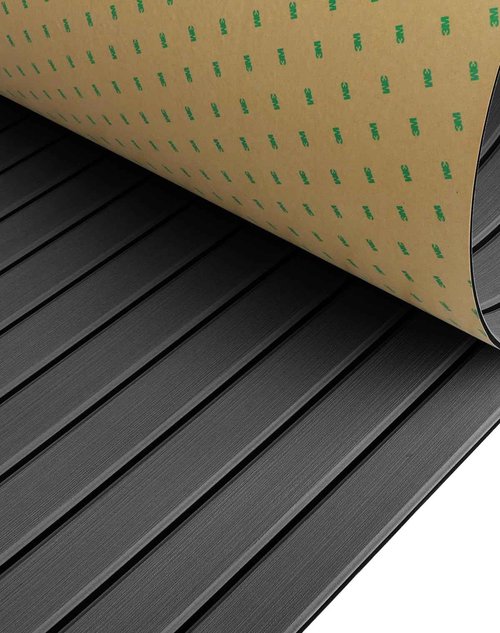 EVA Foam Boat Decking with 3M Adhesive Backing - 94.5"x31.1" Marine Carpet Faux Teak Sheet for Yacht, Fishing Boat, Kayak, Motorboat, RV Floor Helm Pad