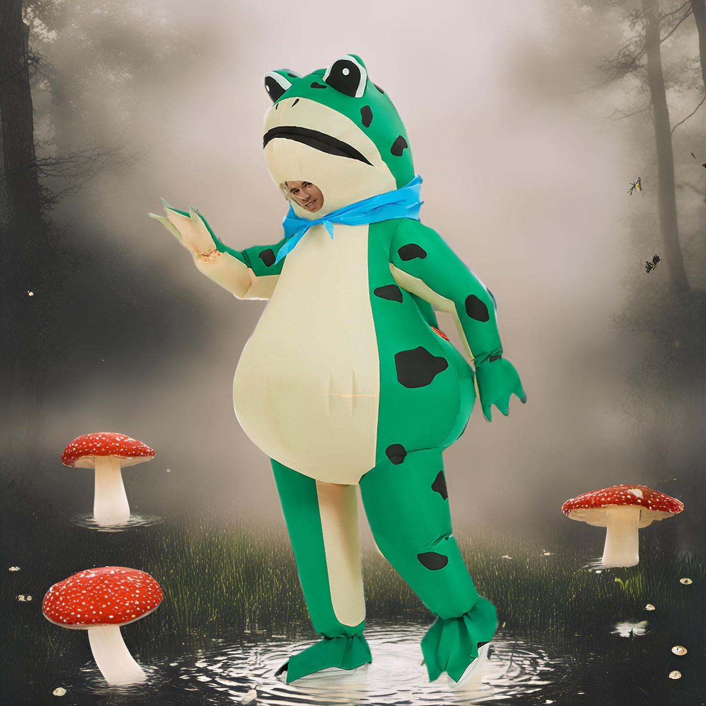 JASHKE Inflatable Frog Costume for Adults - Blow up Halloween Costume