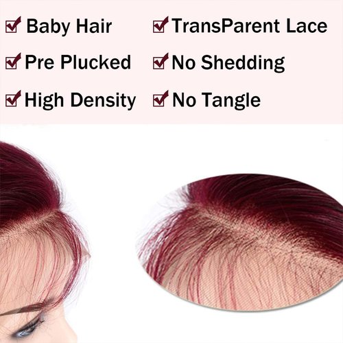 Realloves 12 Inch 99J Burgundy Deep Wave Curly Bob Wig for Black Women 180% Density Human Hair 13x4 HD Lace Front Wigs