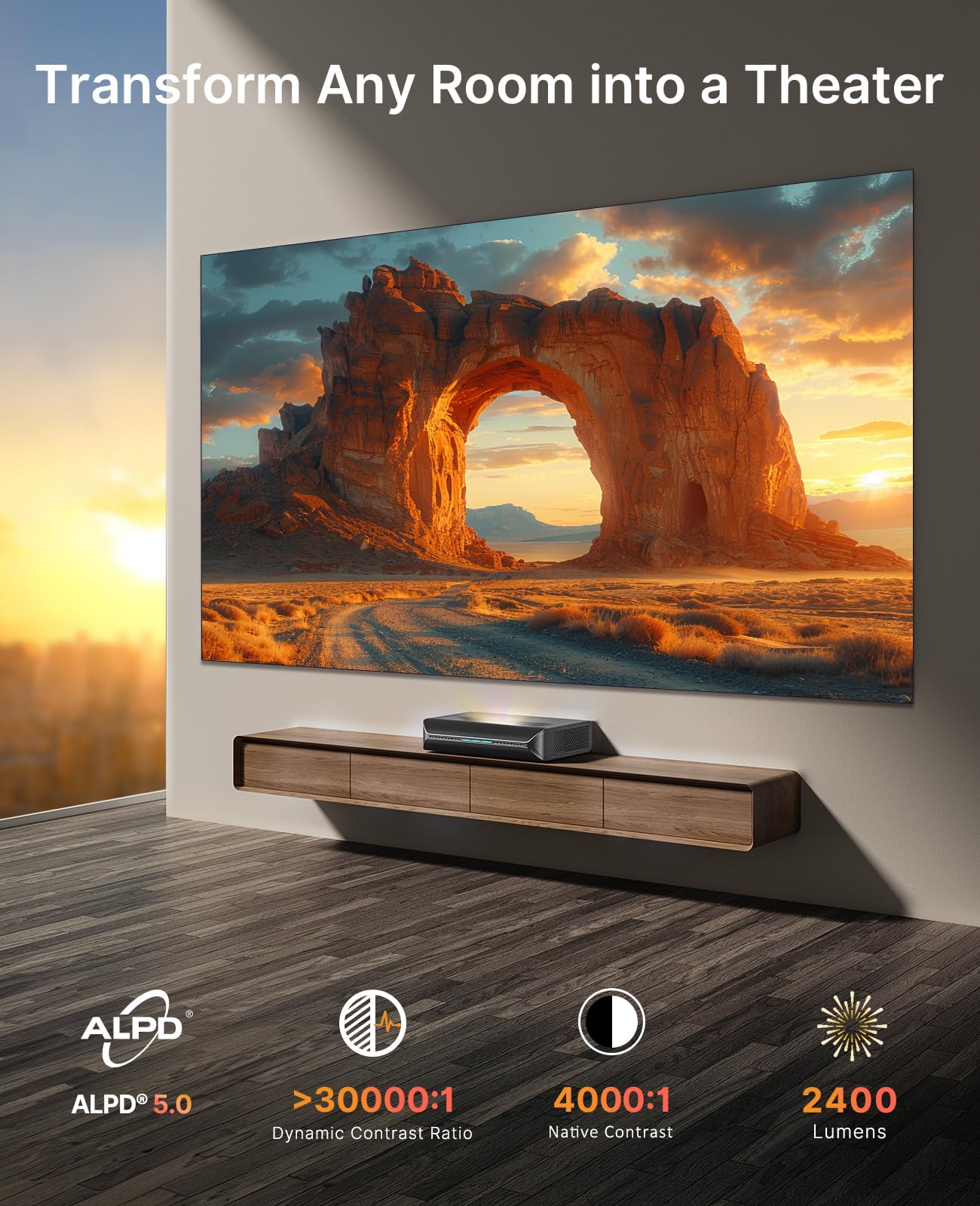 NexiGo Aurora Pro MKII Bundle, 4K Tri-Color Laser UST Projector, Scene Adapt Engine with Dynamic Iris & Laser Dimming, 0.21:1, Dolby Vision & Atoms, HDR10+, Active 3D, with DLP Link 3D Glasses(2 Pack)